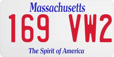 MA license plate 169VW2