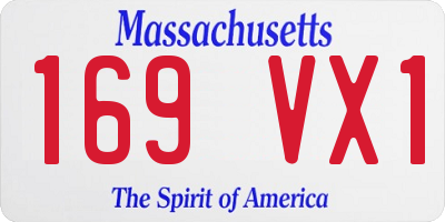 MA license plate 169VX1
