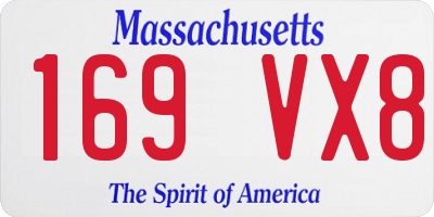 MA license plate 169VX8