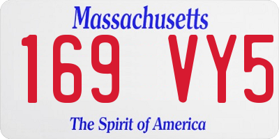 MA license plate 169VY5