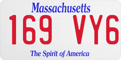 MA license plate 169VY6