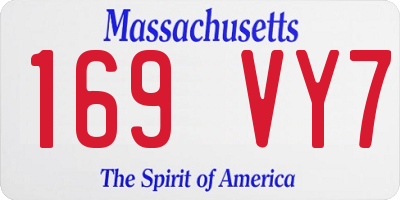 MA license plate 169VY7