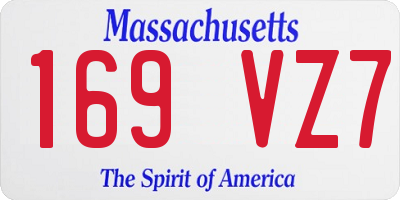 MA license plate 169VZ7