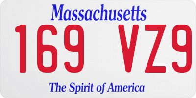 MA license plate 169VZ9