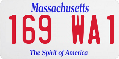 MA license plate 169WA1