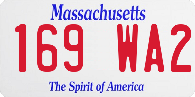 MA license plate 169WA2