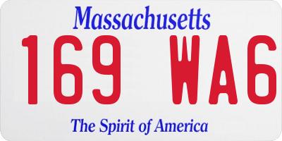 MA license plate 169WA6