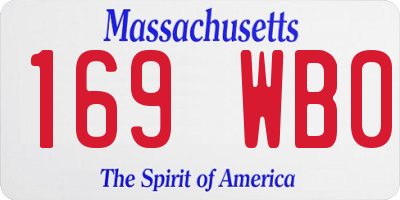 MA license plate 169WB0