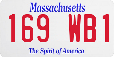 MA license plate 169WB1