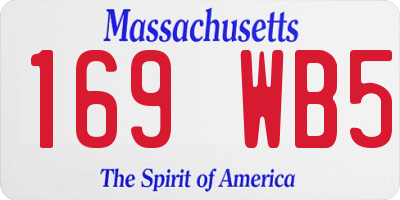 MA license plate 169WB5
