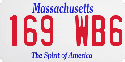 MA license plate 169WB6