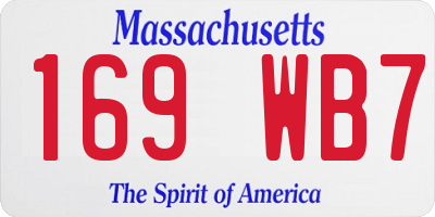 MA license plate 169WB7