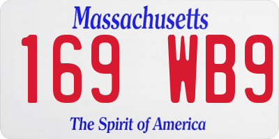 MA license plate 169WB9