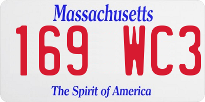MA license plate 169WC3