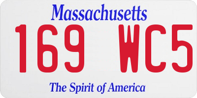 MA license plate 169WC5