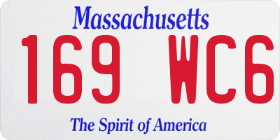 MA license plate 169WC6