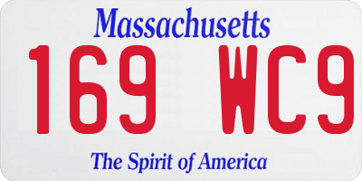 MA license plate 169WC9