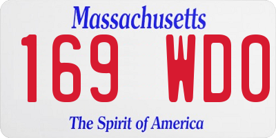 MA license plate 169WD0