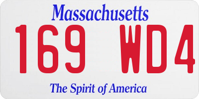 MA license plate 169WD4