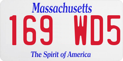 MA license plate 169WD5