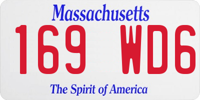 MA license plate 169WD6