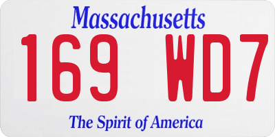 MA license plate 169WD7