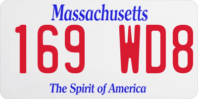MA license plate 169WD8