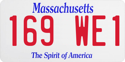 MA license plate 169WE1