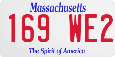 MA license plate 169WE2