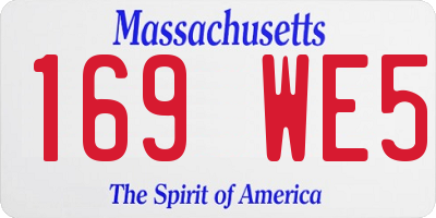 MA license plate 169WE5