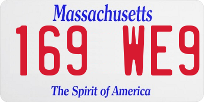 MA license plate 169WE9