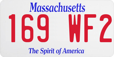 MA license plate 169WF2
