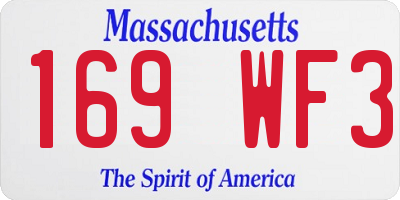 MA license plate 169WF3