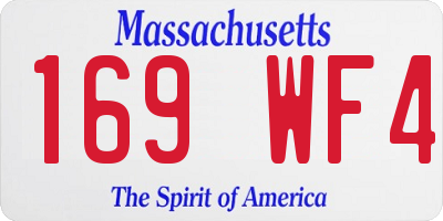 MA license plate 169WF4