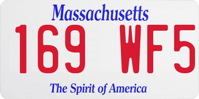 MA license plate 169WF5