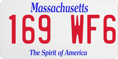 MA license plate 169WF6