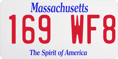 MA license plate 169WF8