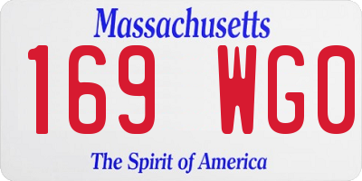 MA license plate 169WG0