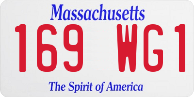 MA license plate 169WG1