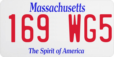 MA license plate 169WG5