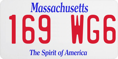MA license plate 169WG6