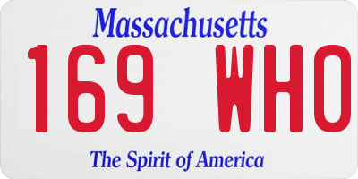 MA license plate 169WH0