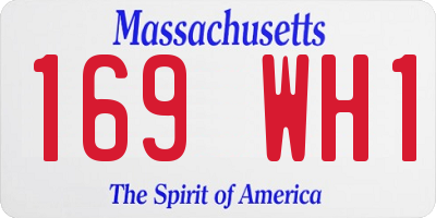 MA license plate 169WH1