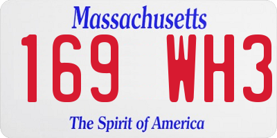 MA license plate 169WH3