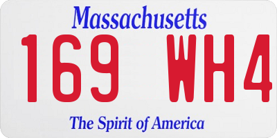MA license plate 169WH4