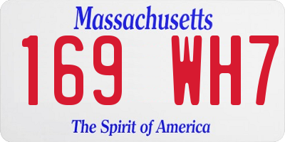 MA license plate 169WH7