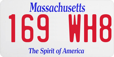 MA license plate 169WH8