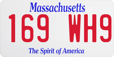 MA license plate 169WH9