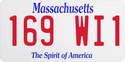 MA license plate 169WI1