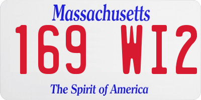 MA license plate 169WI2